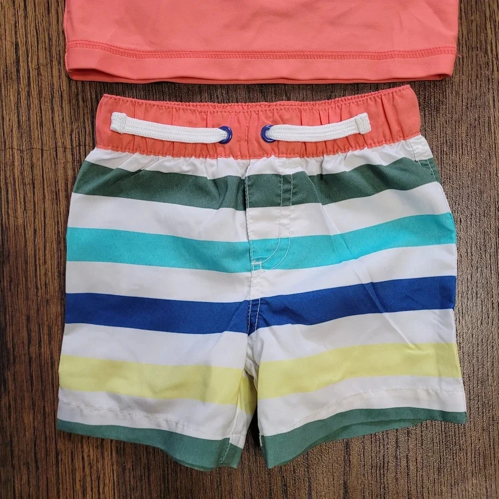 Carter's Tiny But Mighty Rashguard and Swimming Trunks Set Size Boy's 9 Months
